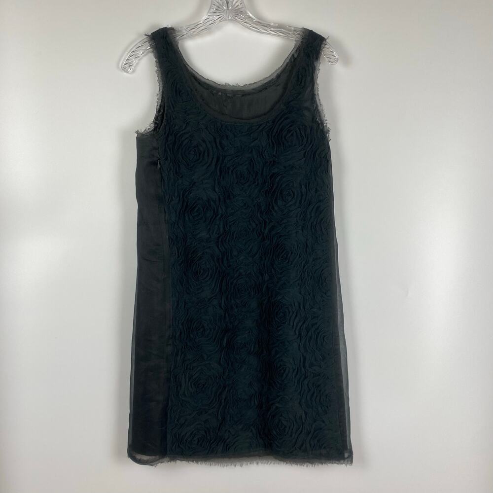 J Crew Gray Silk Organza Floral Cocktail Dress Shift Party Womens Size 0 - Picture 8 of 11